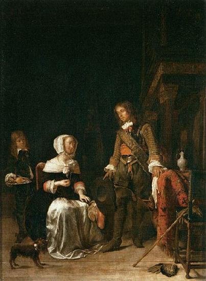 Gabriel Metsu Soldier Paying a Visit to a Young Lady oil painting image